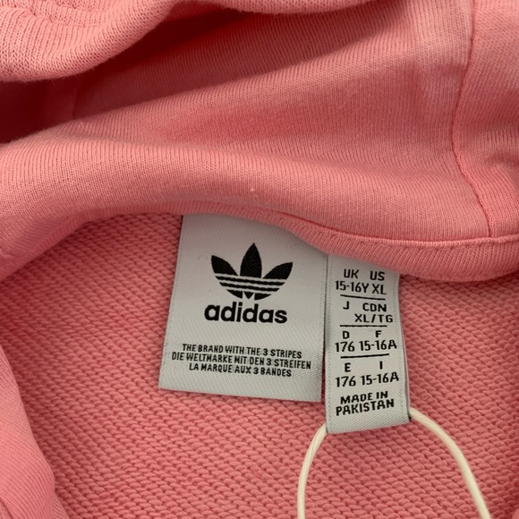 NEW Adidas Hoodie Sweatshirt Pink - Picture 6 of 8